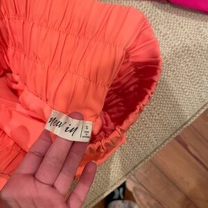 Vibrant Orange Ruched Shorts